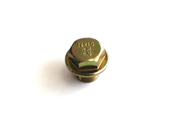 Hex Flange Yellow Zinc Plated Carbon Steel NPT Threaded Male Bolt Plug