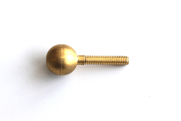 Round Ball Head Male Full Thread Screw Bolt Brass Pin