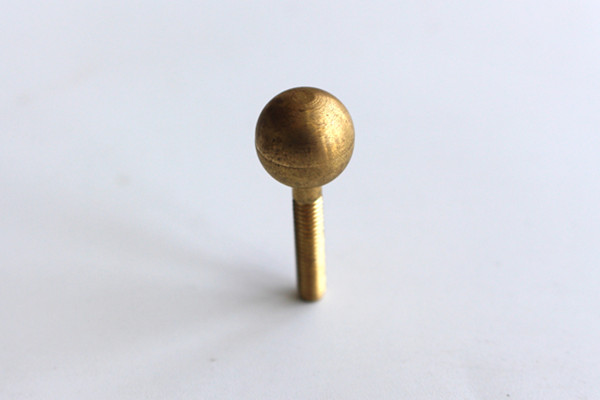 Round Ball Head Male Full Thread Screw Bolt Brass Pin