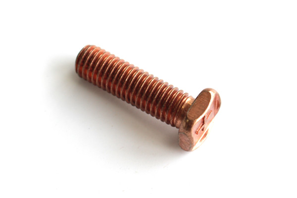 Customized Copper Plated Square Cross Convexed Head Full Thread Screw