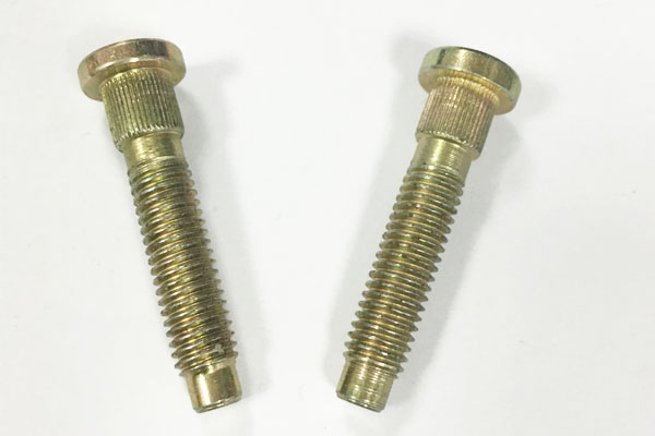 Round Flat Head Yellow Zinc Plated Knurled Screw