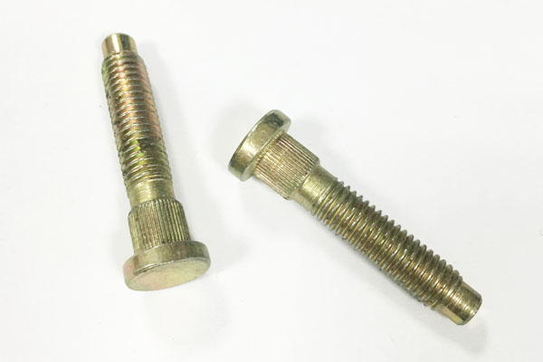 Round Flat Head Yellow Zinc Plated Knurled Screw