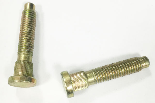 Round Flat Head Yellow Zinc Plated Knurled Screw