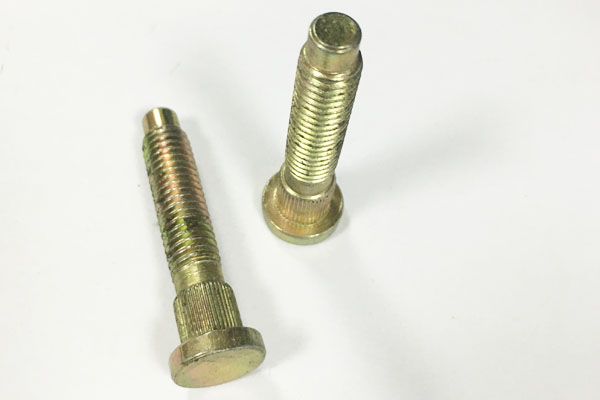 Round Flat Head Yellow Zinc Plated Knurled Screw