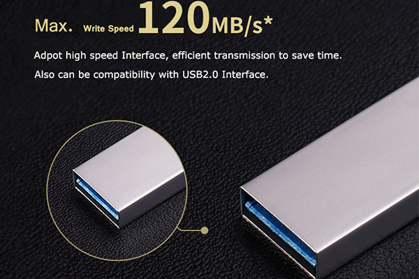 USB 3.0 Speed Matte Mini Metal Usb Drive with Oval hole 32GB/ 64GB/ 128GB 