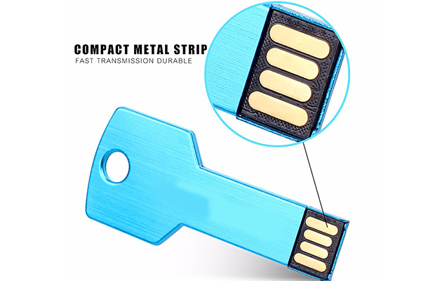 Metallic Key Shaped Usb Drive Windows 10 with Free Engraving Logo 8GB