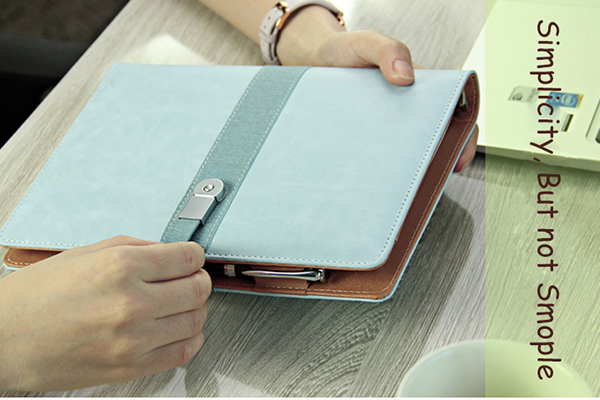 Luxury Business Meeting Organizer PU Leather Notebook with 8g Usb