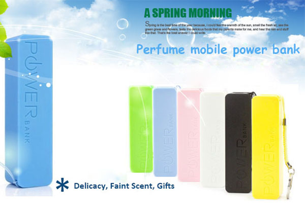 Mini Portable Battery Charger 2600mAh Perfume Power Bank Charger for Mobile